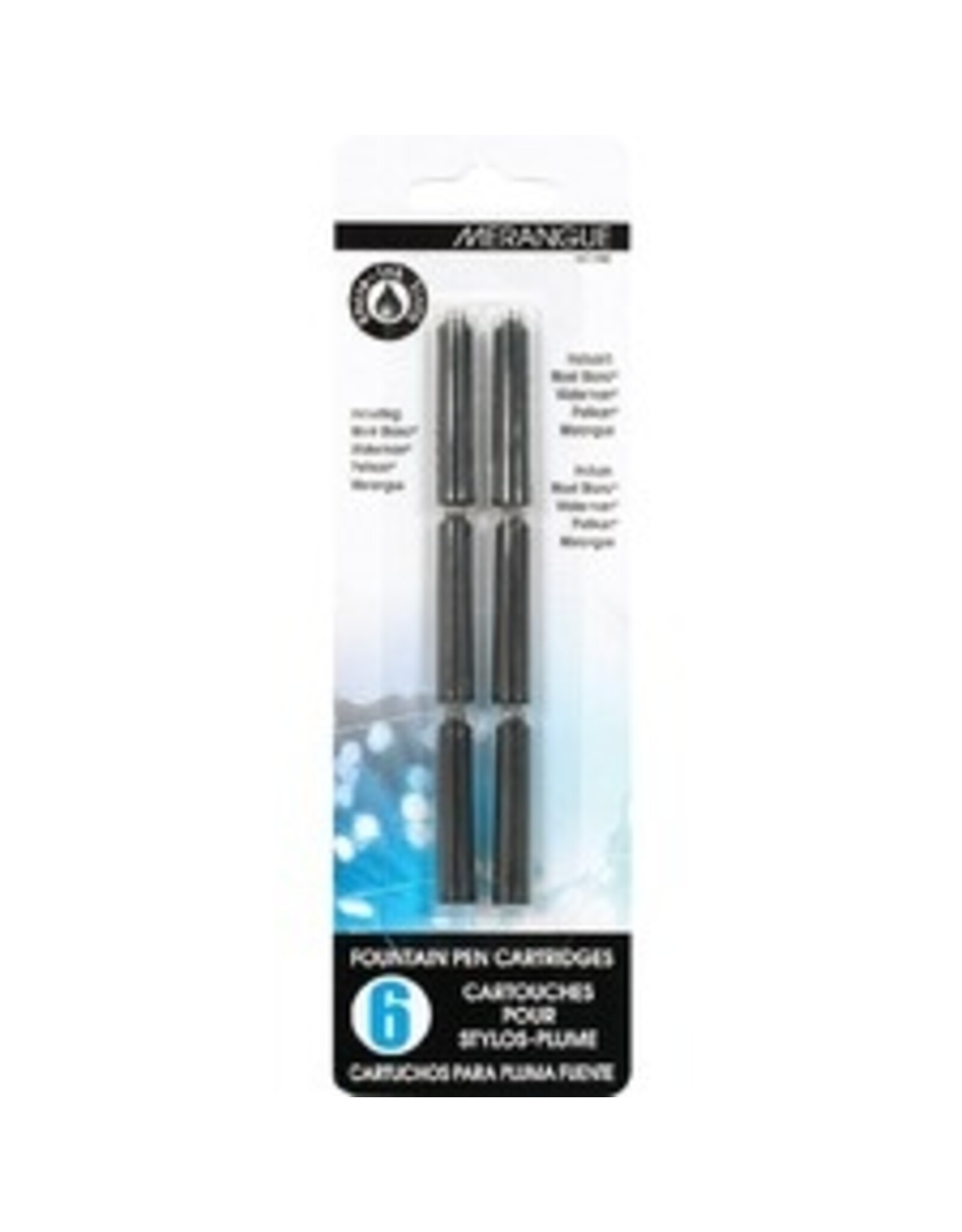 FOUNTAIN INK CART BLACK, 6/PK