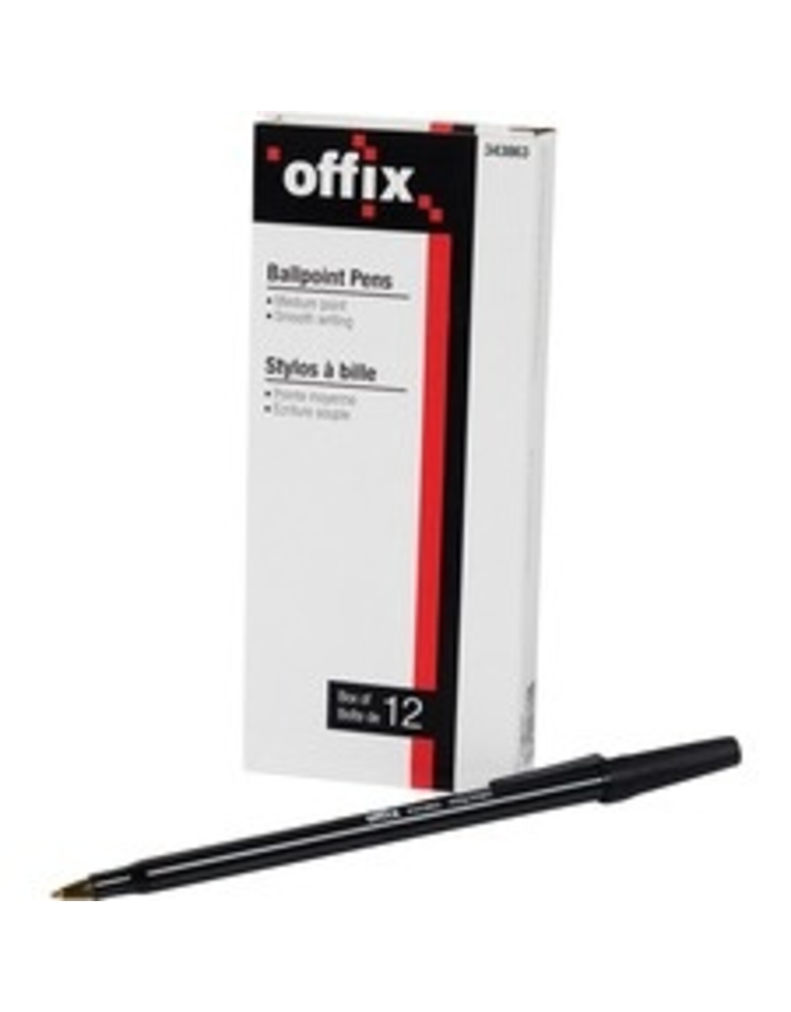 STICK PEN OFFIX MED BLK,12/BX
