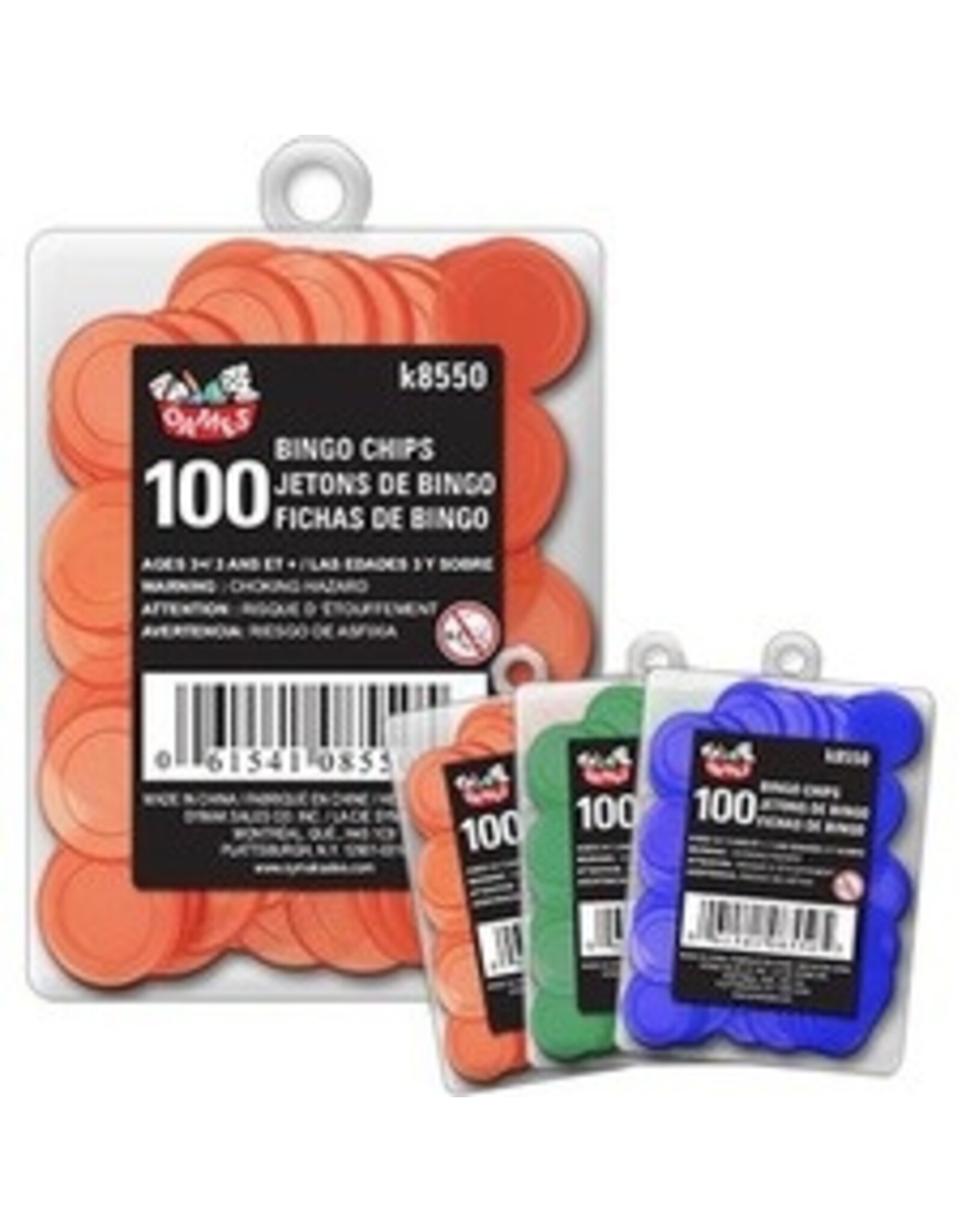BINGO TOKENS, ASSORTED, 100/PK