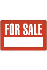 SIGN 12x8 RD/WT*FOR SALE BLANK