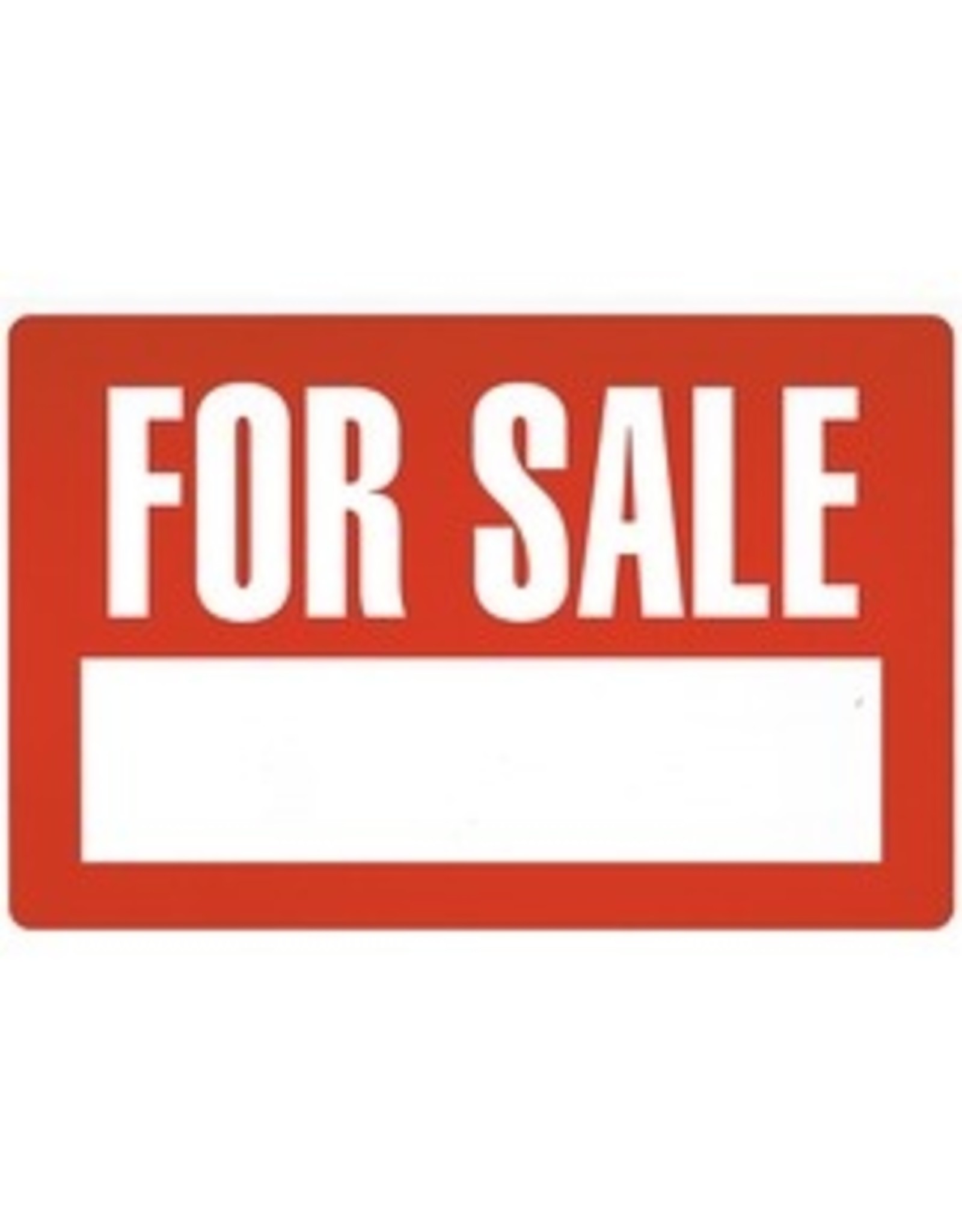 SIGN 12x8 RD/WT*FOR SALE BLANK