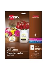 LABEL OVAL GLOSS WHT PRNT EDGE