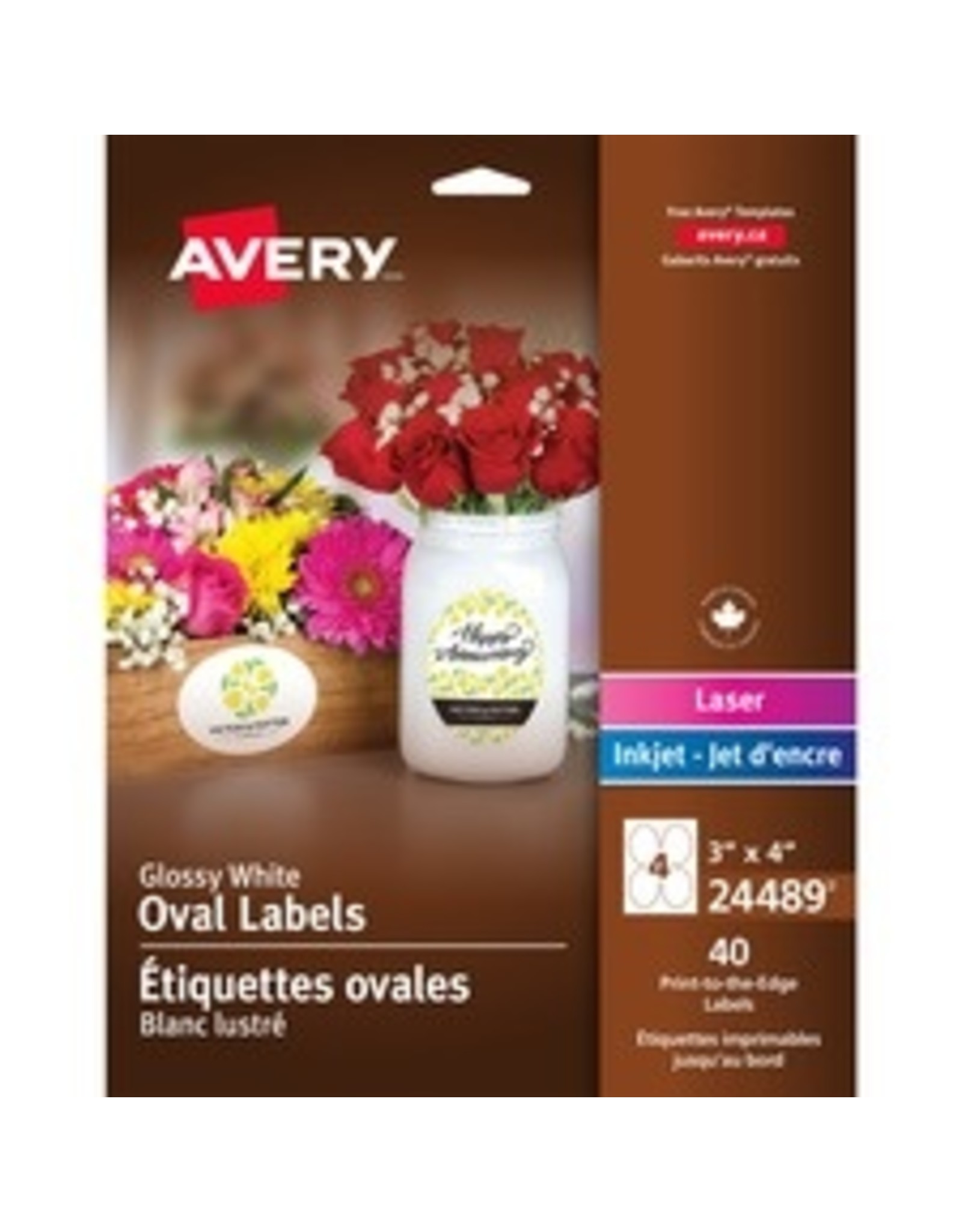 LABEL OVAL GLOSS WHT PRNT EDGE