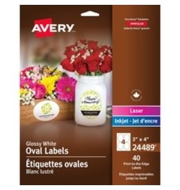 LABEL OVAL GLOSS WHT PRNT EDGE