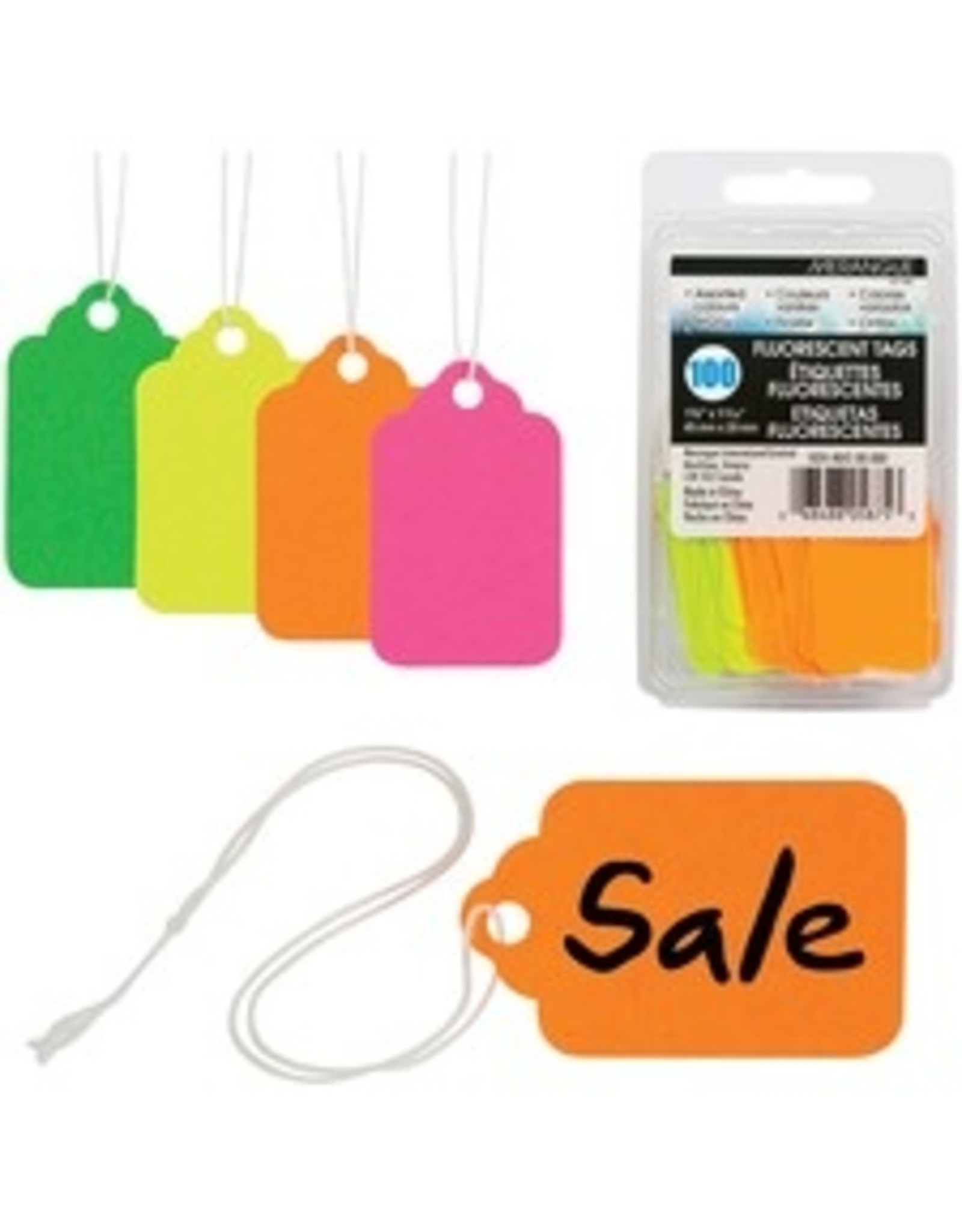 NEON TAGS 1-3/4''X1-3/32''100/PK