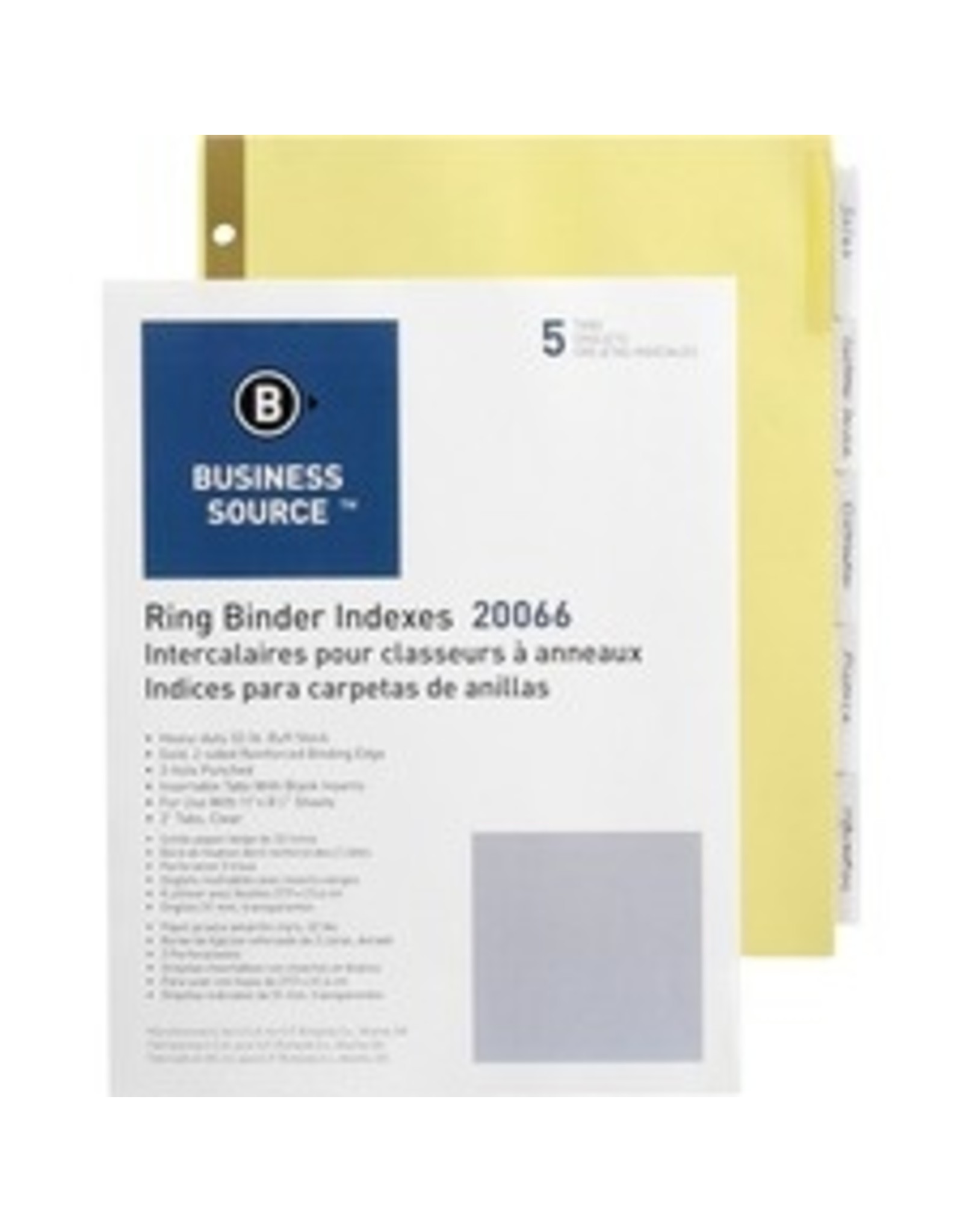 INDEX, INSRT TB LTR*CLR *5 TAB