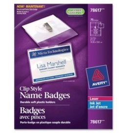 NAME BADGE KIT, 4x3 CLIP*75/BX