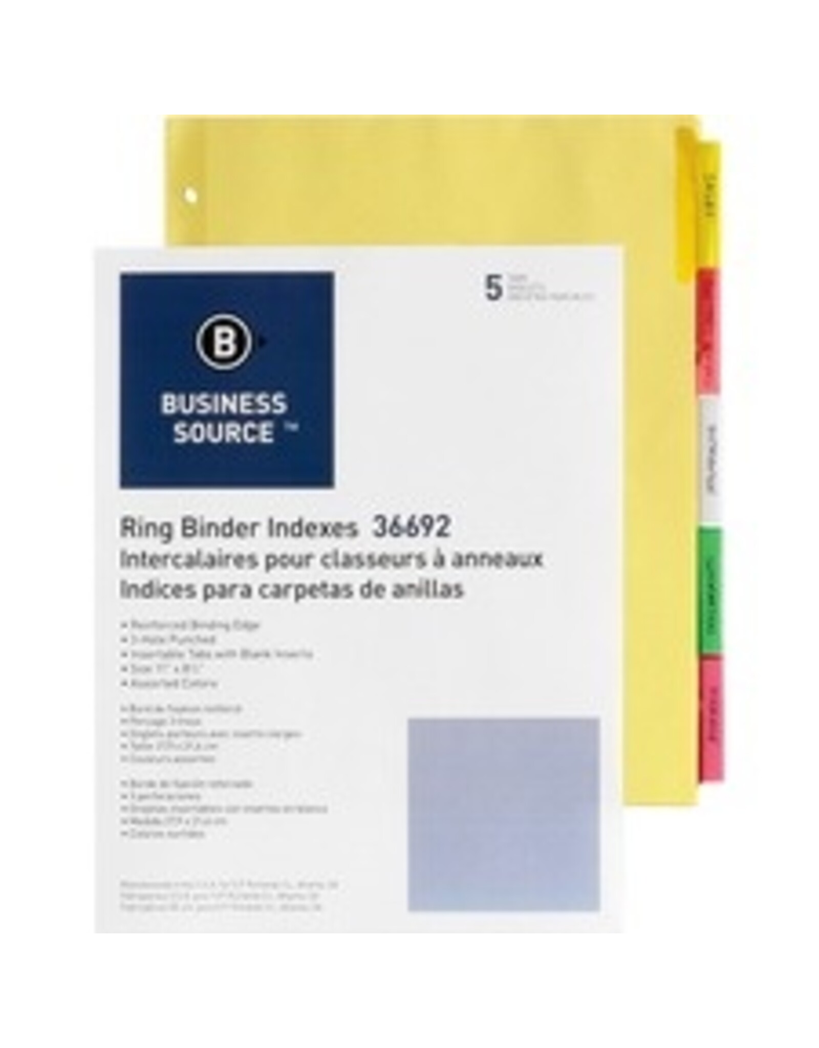 INDEX 11x8.5 3RING*ASST *5 TAB