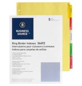 INDEX 11x8.5 3RING*ASST *5 TAB