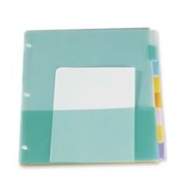 INDEX INSERT, POLY W/PCKT*8TAB