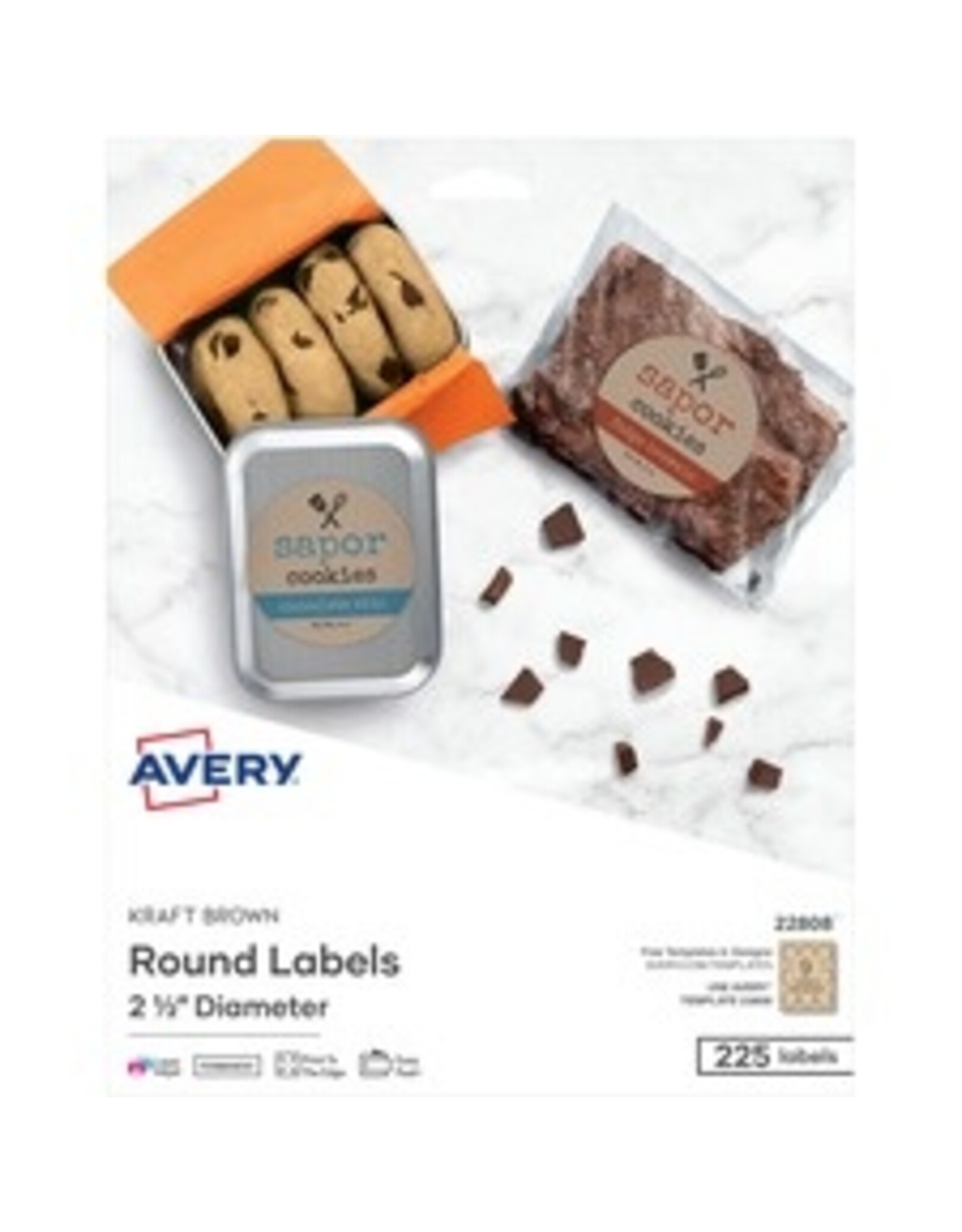 KRAFT BROWN ROUND LABELS