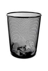 WASTEBASKET ROUND BLACK MESH