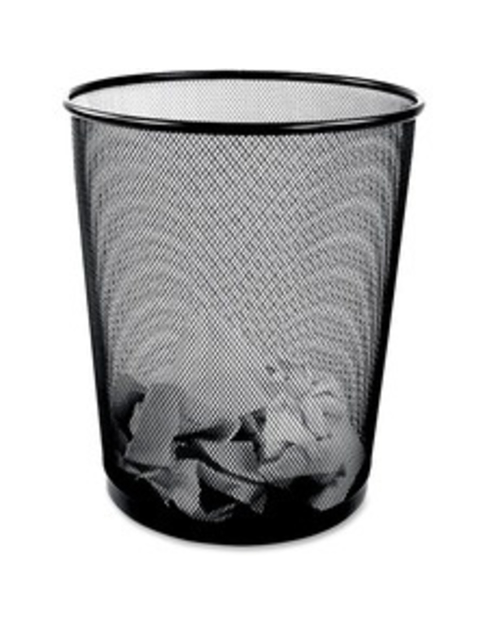 WASTEBASKET ROUND BLACK MESH