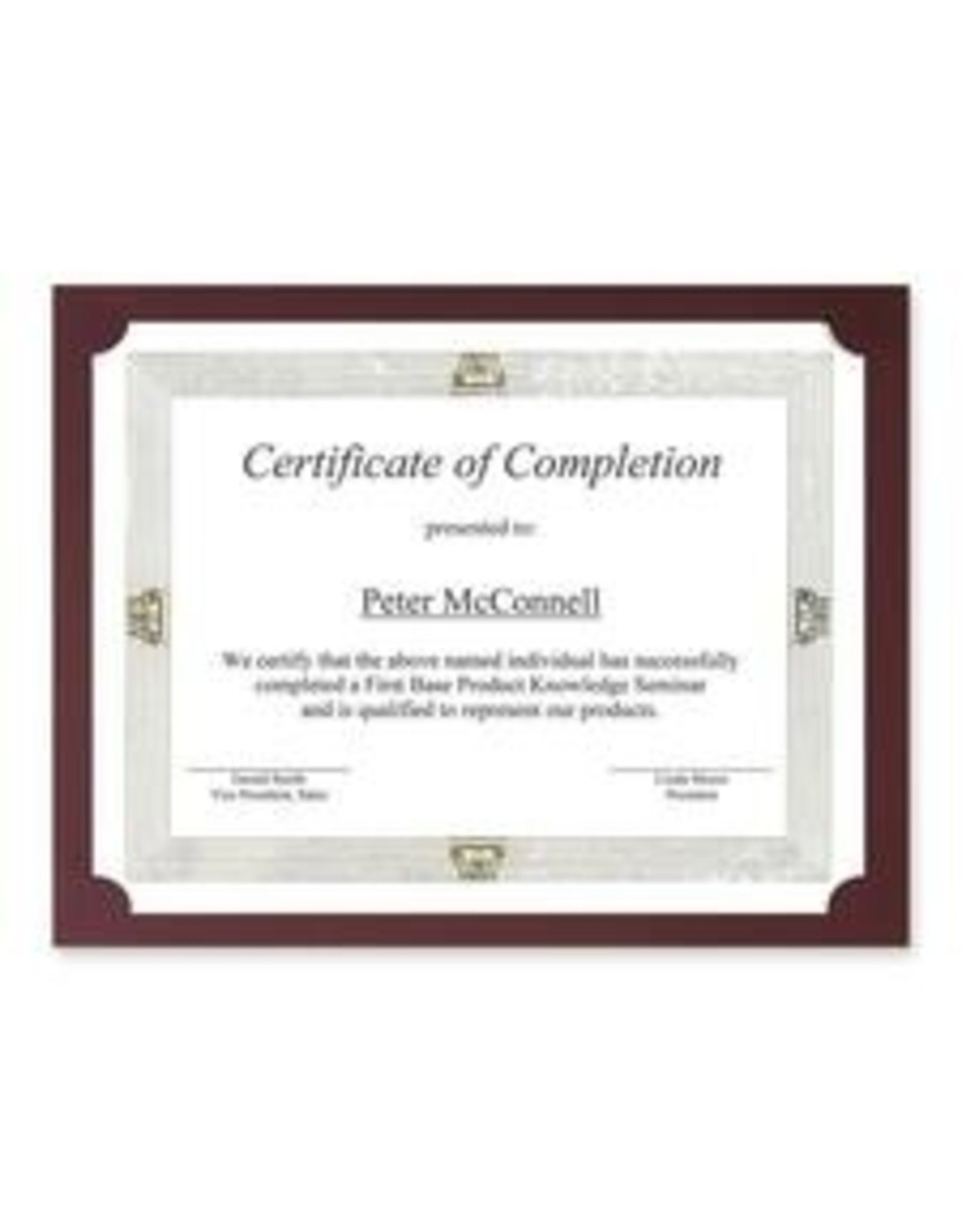 CERTIFICATE HLDR*BURG   *25/PK
