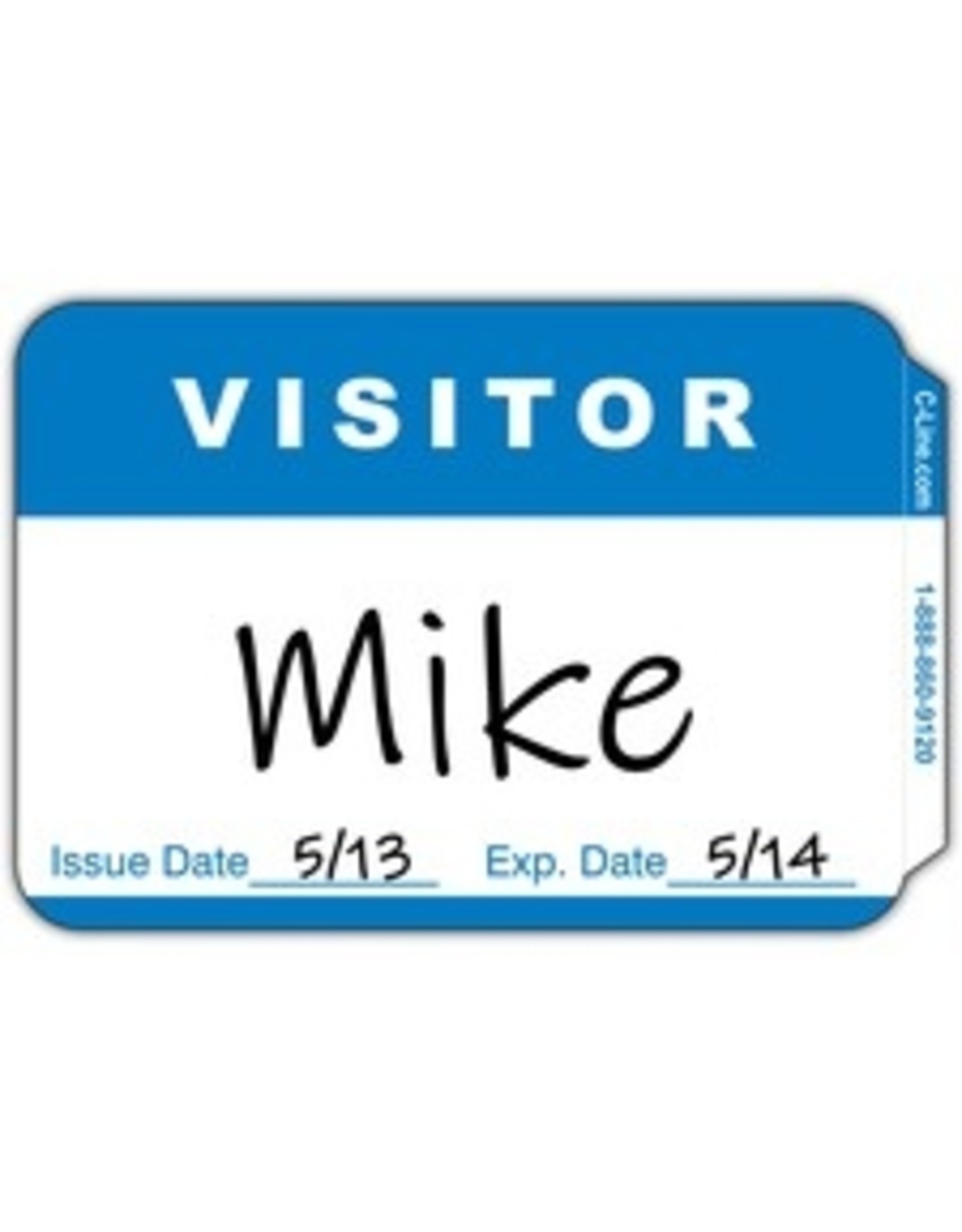 VISITOR BADGE 3.5x2.25*BLUE*1C