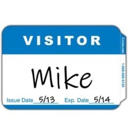 VISITOR BADGE 3.5x2.25*BLUE*1C