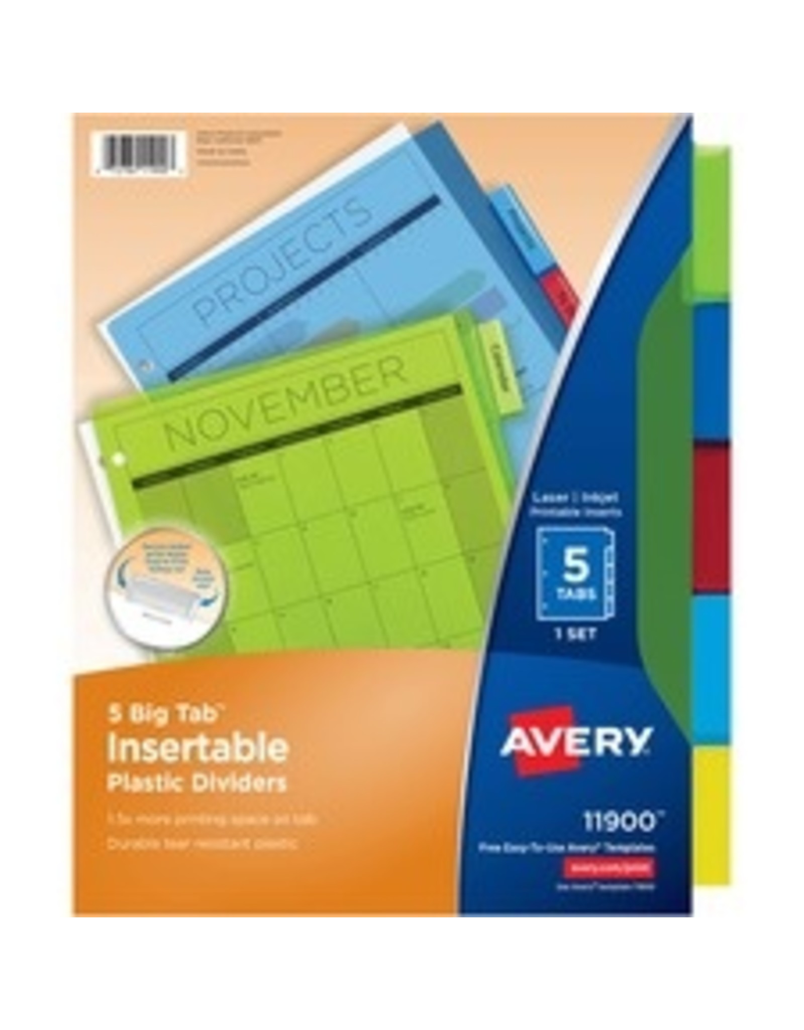DIVIDER,INSERT,5TAB,PLAS,MI
