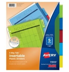 DIVIDER,INSERT,5TAB,PLAS,MI