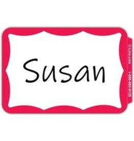 NAME BADGE 3.5x2.25*RD BRDR*1C