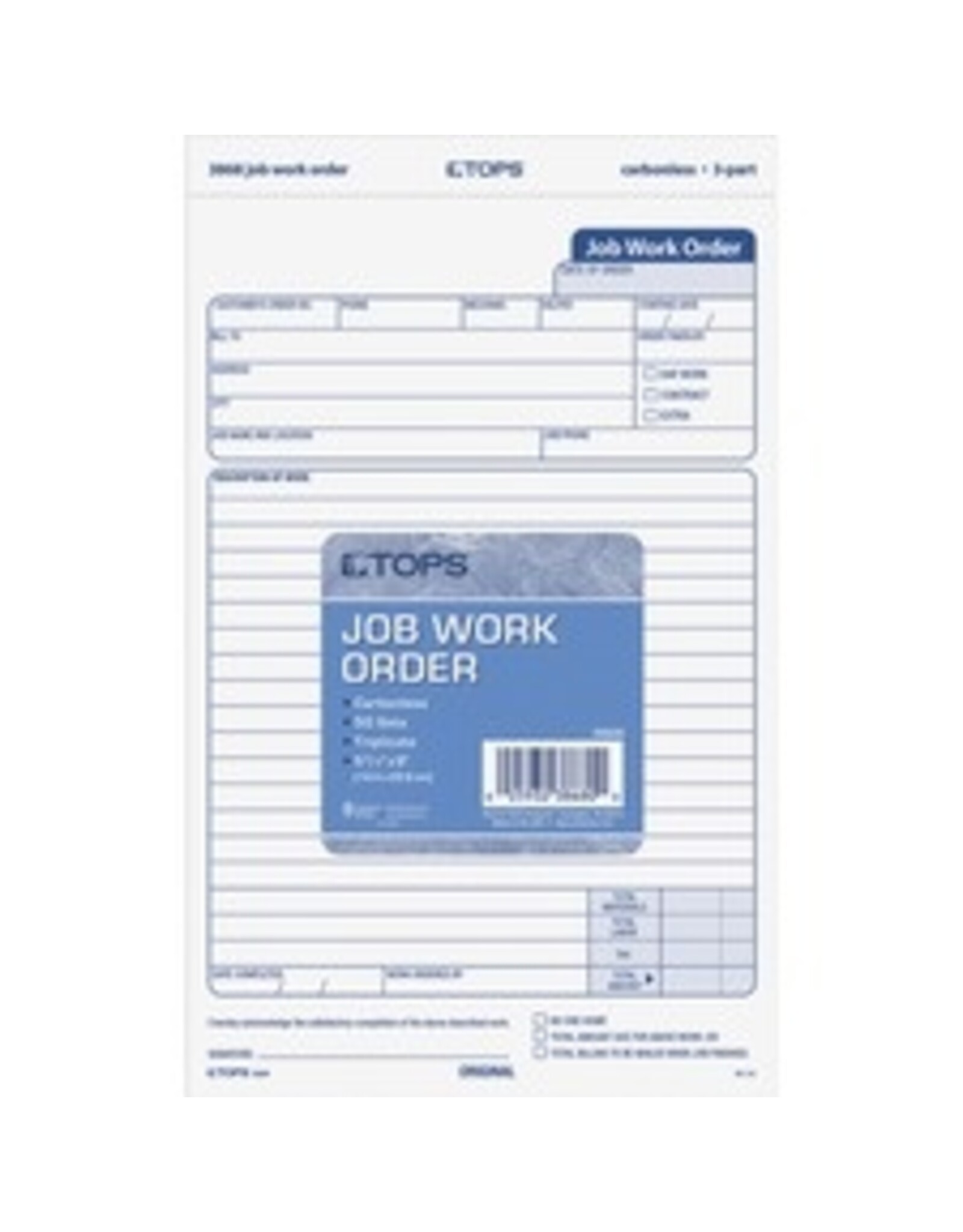 JOB WORK ORDER 5.5x9.2 3PT *50