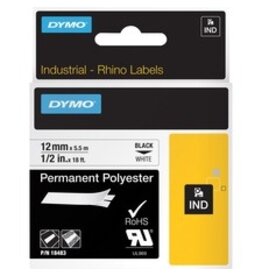 TAPE RHINO PERM POLY 1/2'' WHT