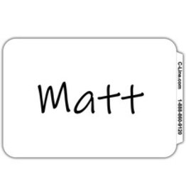 NAME BADGE 3.5x2.25*WHTE*1C/BX