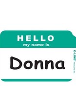 HELLO BADGE 3.5x2.25*GRN*1C/BX