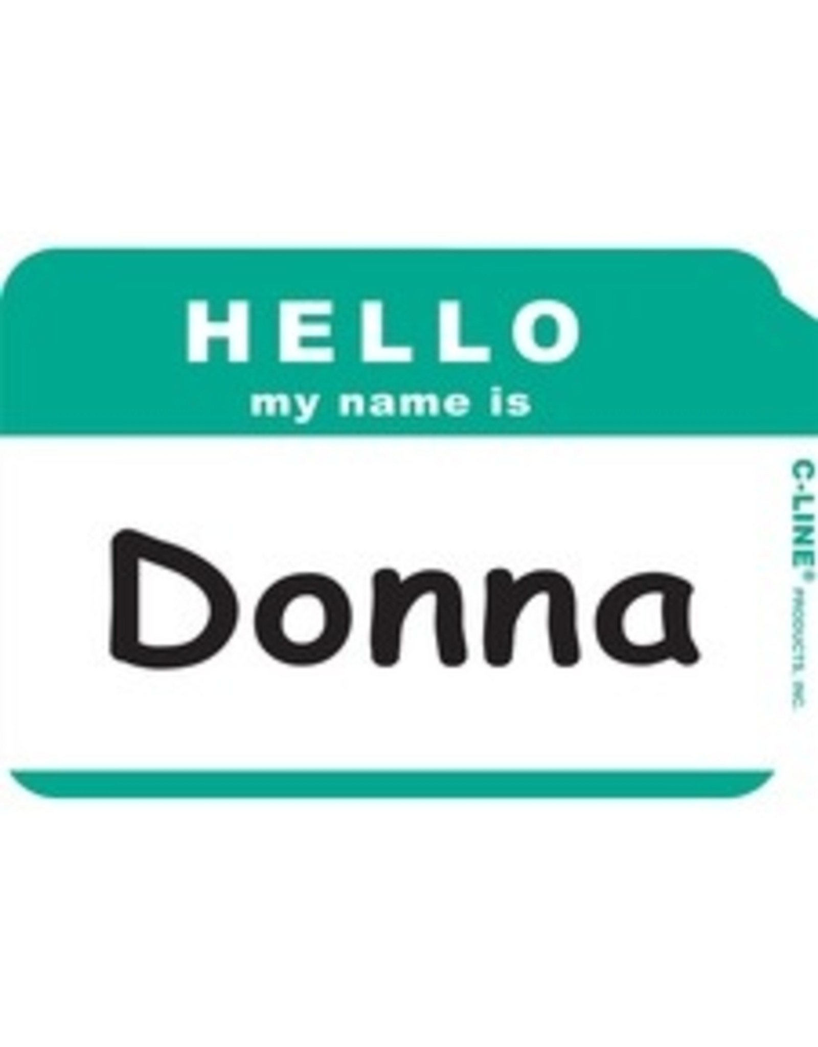 HELLO BADGE 3.5x2.25*GRN*1C/BX