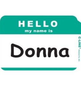 HELLO BADGE 3.5x2.25*GRN*1C/BX