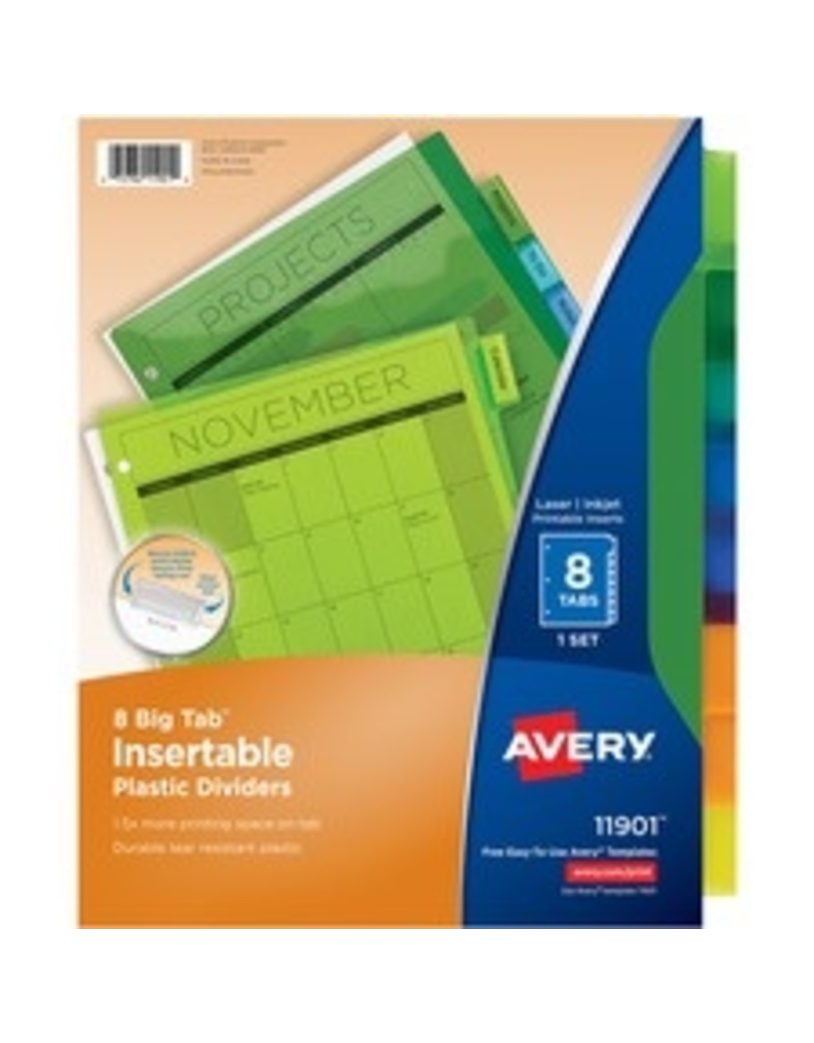 DIVIDER,INSERT,8TAB,PLAS,MI