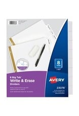 DIVIDER WRITEON BIG 8TAB WHITE