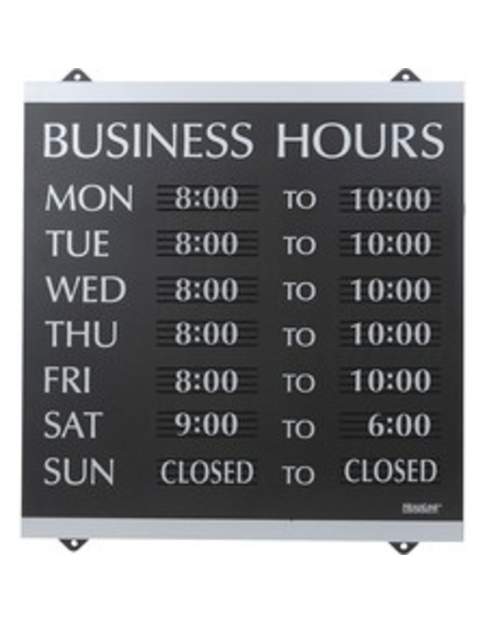 BUS. HRS. TABBEE BLK/SLV DELUX