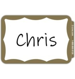 NAME BADGE 3.5x2.25*GD BRDR*1C