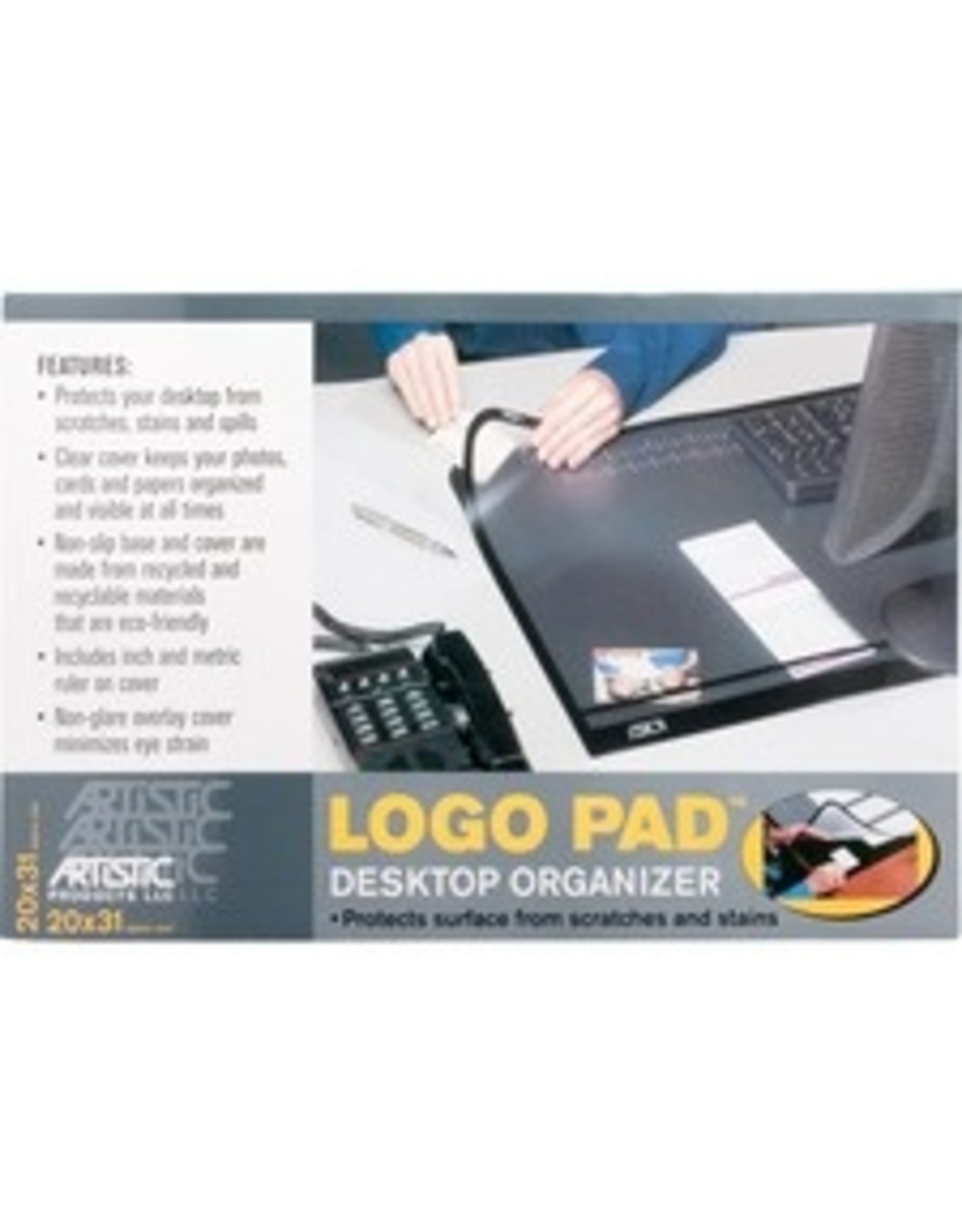 PAD,DESK,W/CVR SHT,20X31,BK