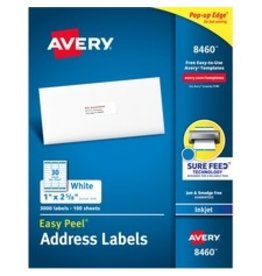 INKJET LABEL 2 5/8x1 WHT*3M/BX