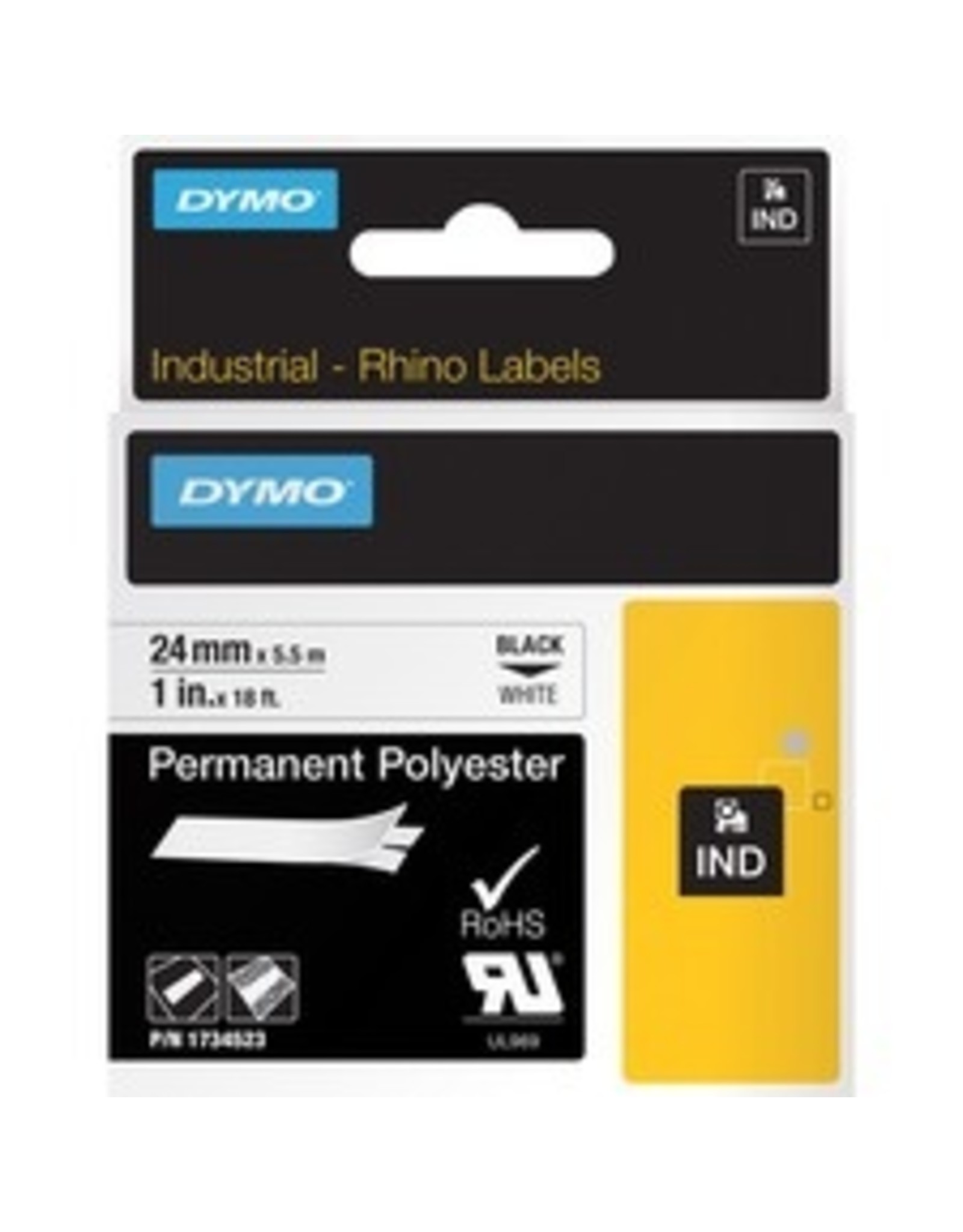 TAPE RHINO PERM POLY 1'' WHITE