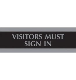 3X9 VISITOR MUST SIGN IN BLK/G