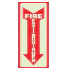 SIGN GLOW IN DARK 13x4*FIRE EX