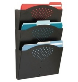 WALL RACK TRIPLE TRAY LTR BLK