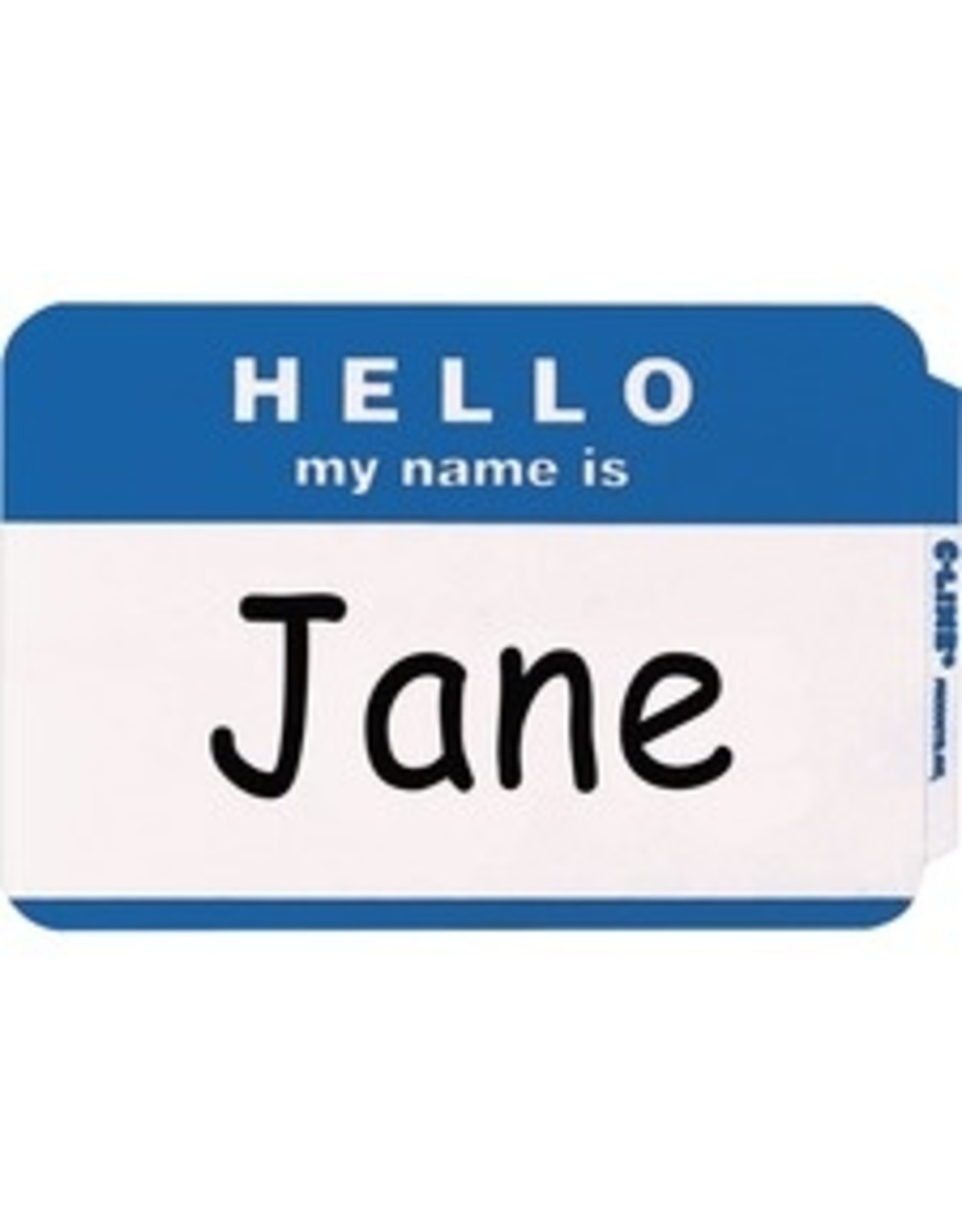 HELLO BADGE 3.5x2.25*BLU*1C/BX