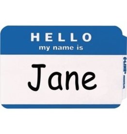 HELLO BADGE 3.5x2.25*BLU*1C/BX