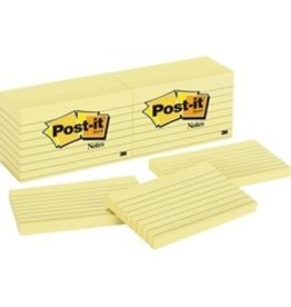 POST-IT RULED 3x5 *YELLW*12/PK