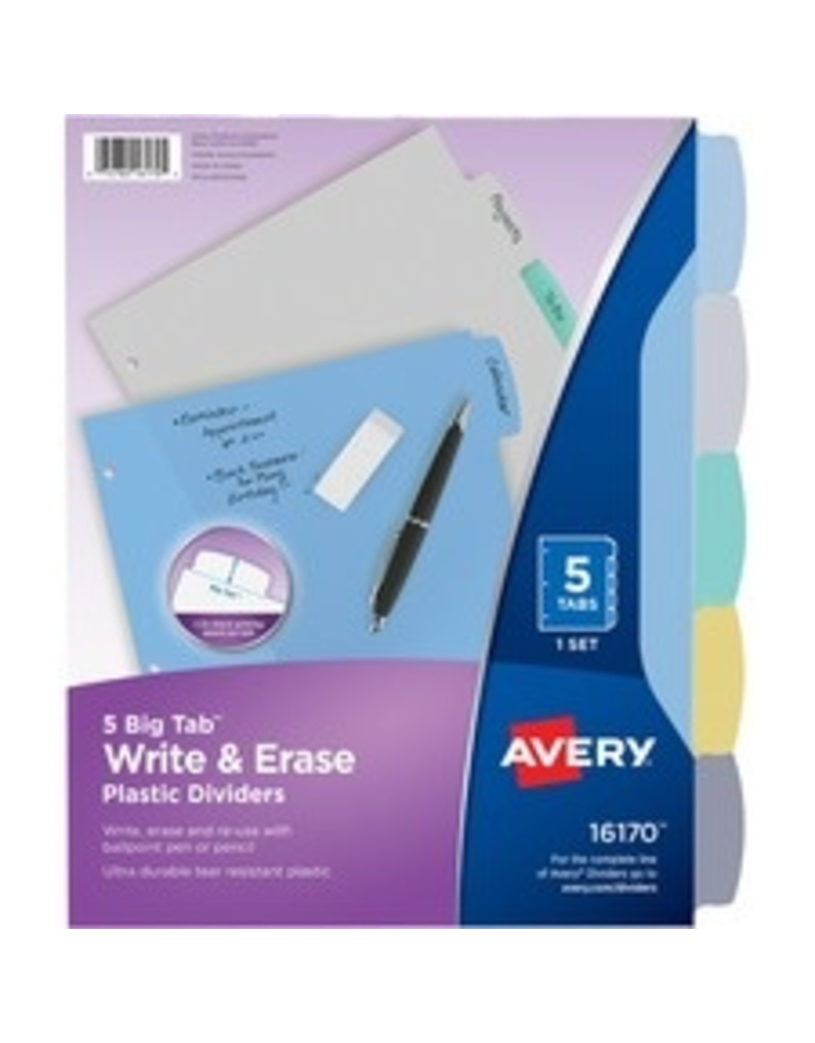 INDEX WRITE-ON 5TAB MYLAR