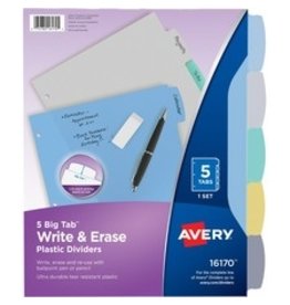INDEX WRITE-ON 5TAB MYLAR