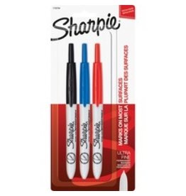 MRKR SHARPIE RT U/FN ASST*3/PK