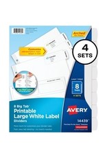 INDEX PRINTBL EZ PEEL WHT 8TAB