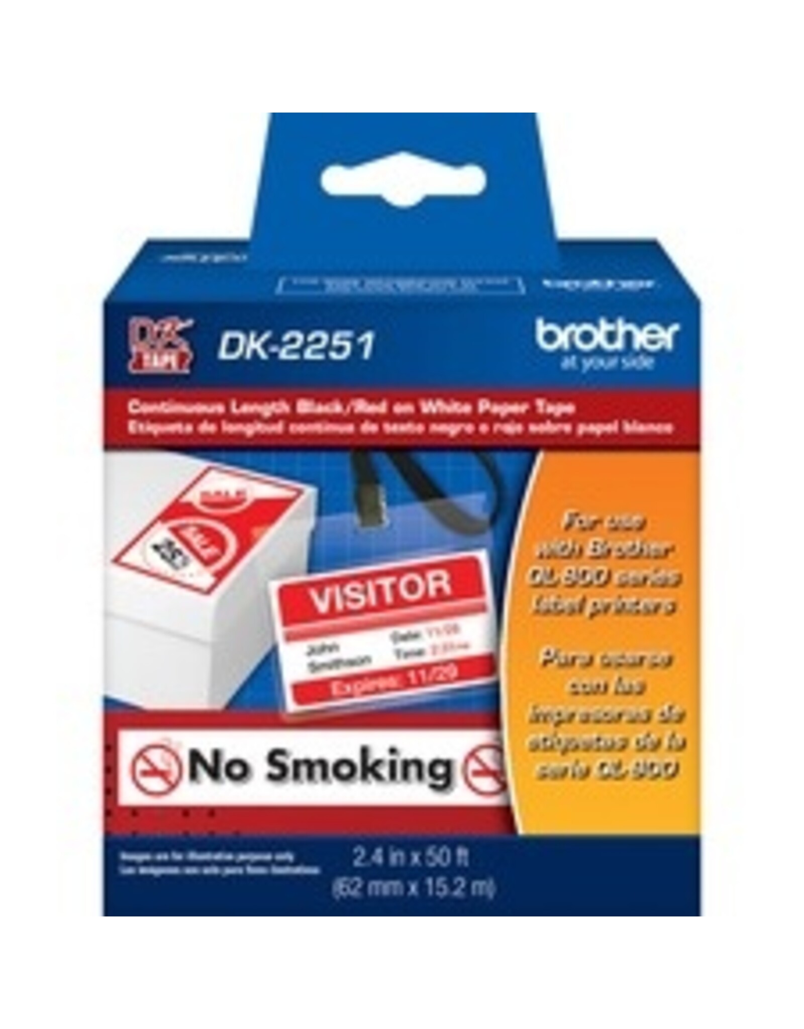 ROLL CONTIN BK/RD/WT 2.4''X50'