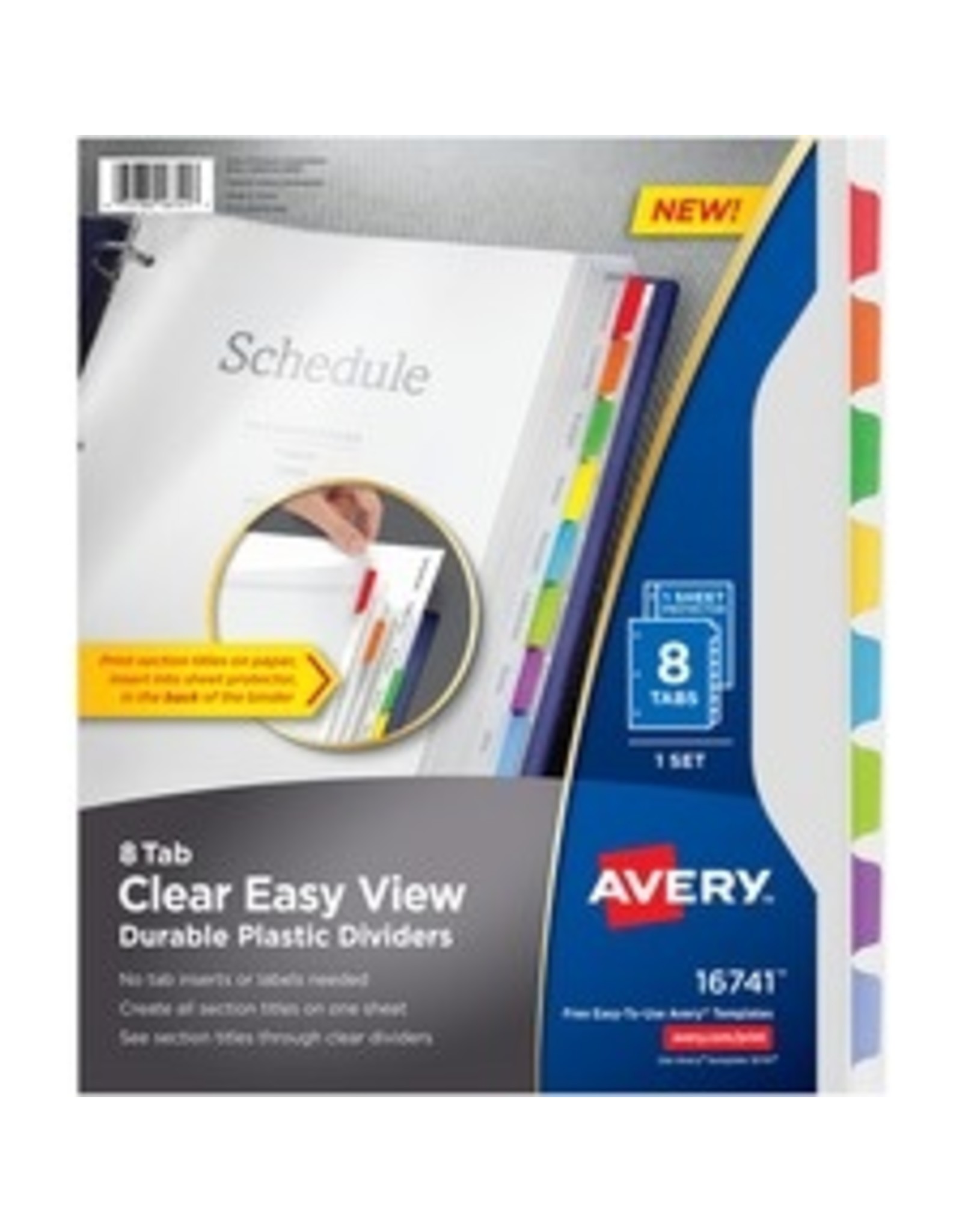 DIVIDERS,PLSTC,CLEARVW,8TAB