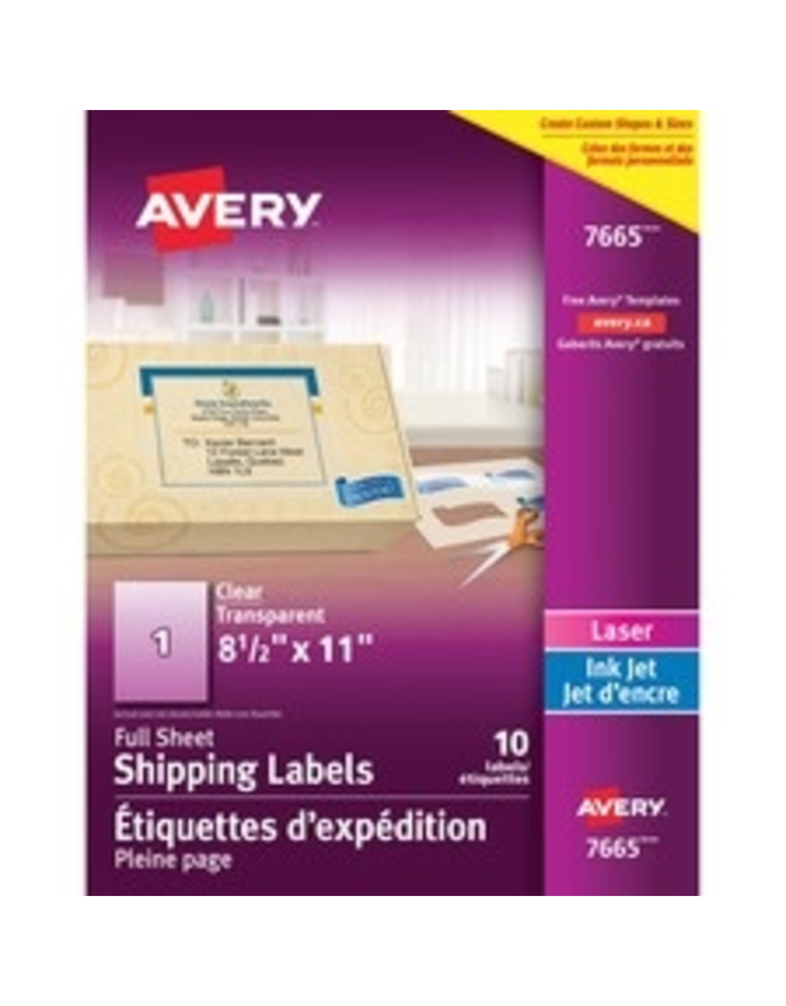 CLEAR GLOSS SHIP LABEL 8.5X11