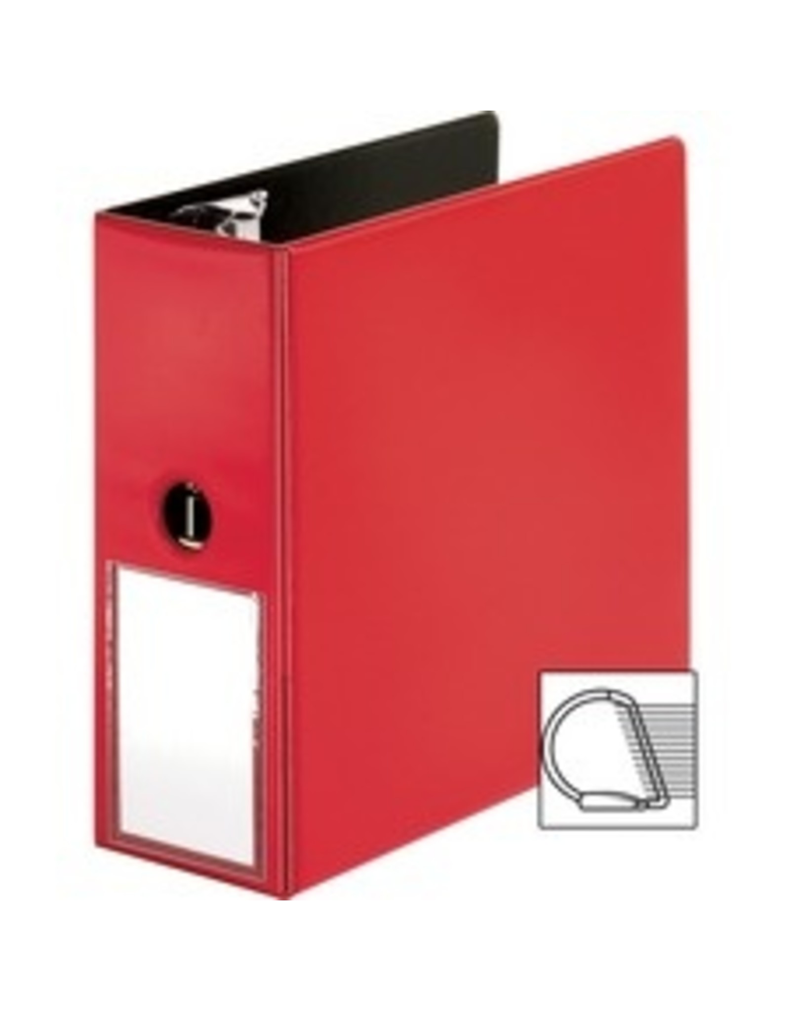 BINDER,D-RING,LBLHLDR,5'',RD